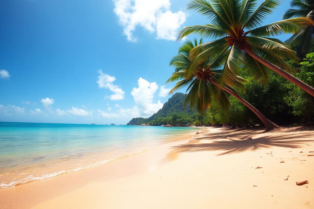 Secluded golden-sand beach near Choiseul